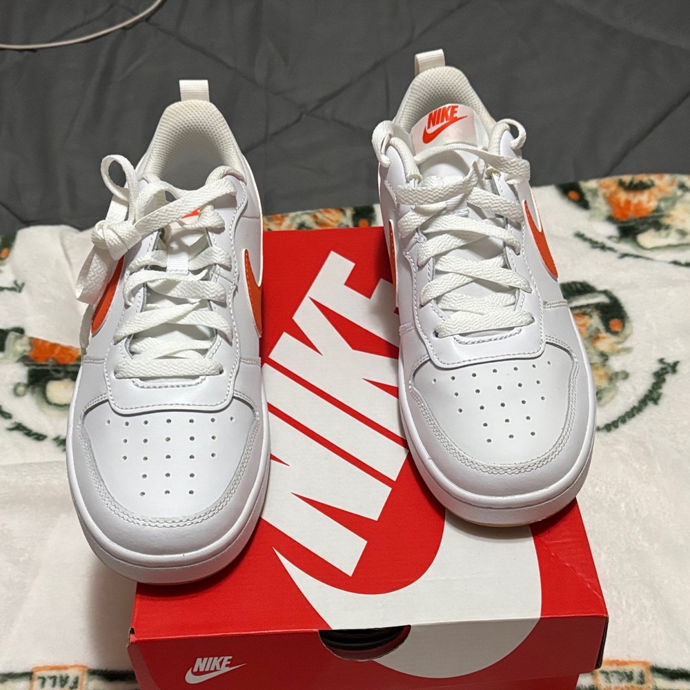 Nike White and Orange Athletic Shoes